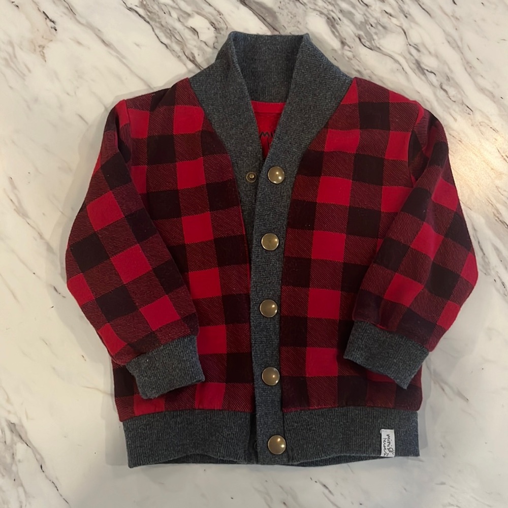 Mini heroes plaid sweater